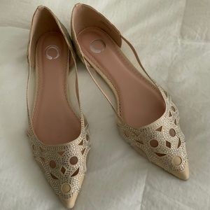 Sparkly, cream and silver special occasion flat